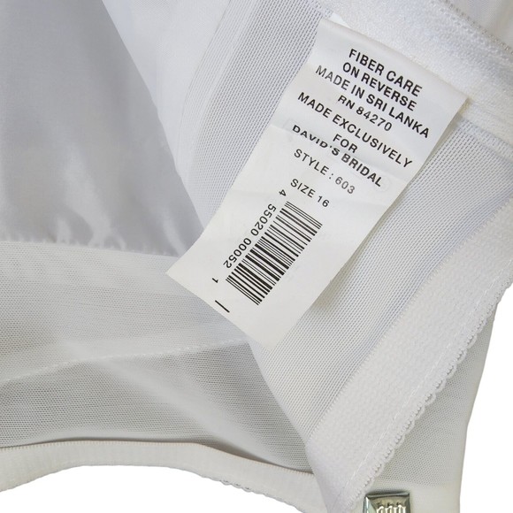Davids Bridal Wedding Slip 603 2 Tier A Line Aline White Size 16 Crinoline NWOT - Picture 8 of 8